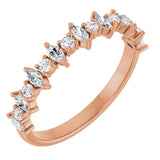 14K Gold Marquise Natural Diamond Anniversary Band – 3/8–5/8 CTW - Rose Gold