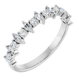 14K Gold Marquise Natural Diamond Anniversary Band – 3/8–5/8 CTW - White Gold