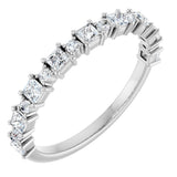 14K Gold Square Lab-Grown Diamond Anniversary Band – 1/2 CTW - White Gold