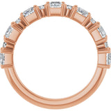 14K Gold Square Natural Diamond Anniversary Band – 1/2–1 1/3 CTW - Rose Gold - view 2