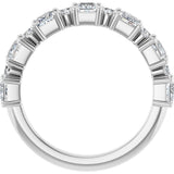 14K Gold Square Natural Diamond Anniversary Band – 1/2–1 1/3 CTW - White Gold - view 2