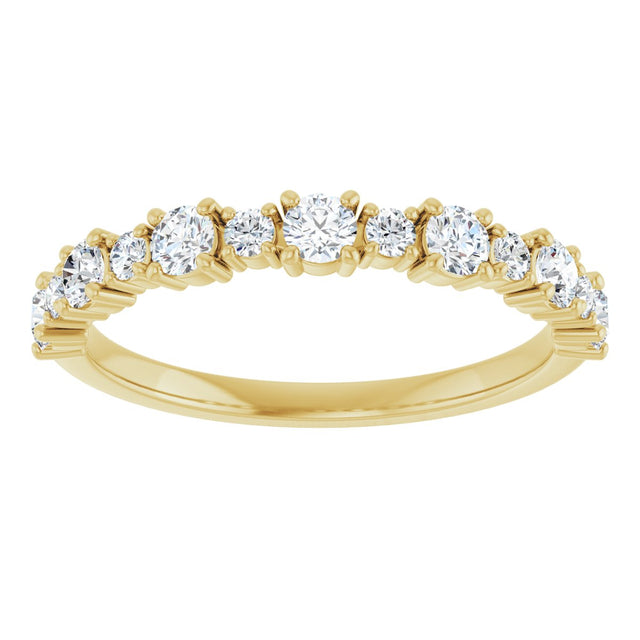 14K Gold Round Lab-Grown Diamond Anniversary Band – 3/8–1 1/4 CTW - Yellow Gold - view 3