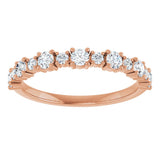 14K Gold Round Lab-Grown Diamond Anniversary Band – 3/8–1 1/4 CTW - Rose Gold - view 3