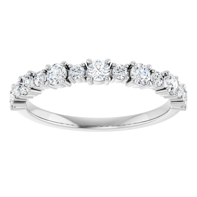 Platinum Round Natural Diamond Anniversary Band – 3/8–3/4 CTW - view 3