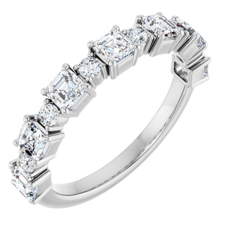 Platinum Asscher Natural Diamond Anniversary Band – 1/2–1 1/3 CTW