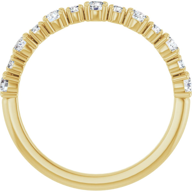14K Gold Round Lab-Grown Diamond Anniversary Band – 3/8–1 1/4 CTW - Yellow Gold - view 2