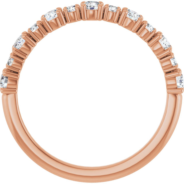 14K Gold Round Lab-Grown Diamond Anniversary Band – 3/8–1 1/4 CTW - Rose Gold - view 2
