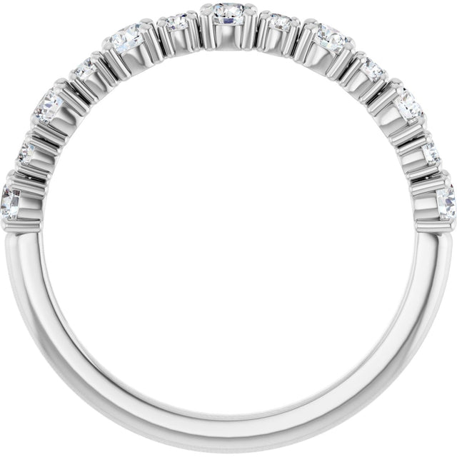 Platinum Round Natural Diamond Anniversary Band – 3/8–3/4 CTW - view 2