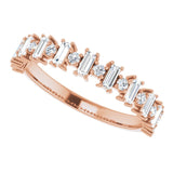 14K Gold Straight Baguette Natural Diamond Anniversary Band – 3/8–7/8 CTW - Rose Gold - view 5