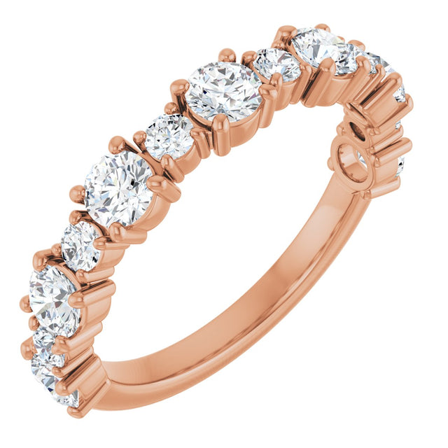 14K Gold Round Lab-Grown Diamond Anniversary Band – 3/8–1 1/4 CTW - Rose Gold
