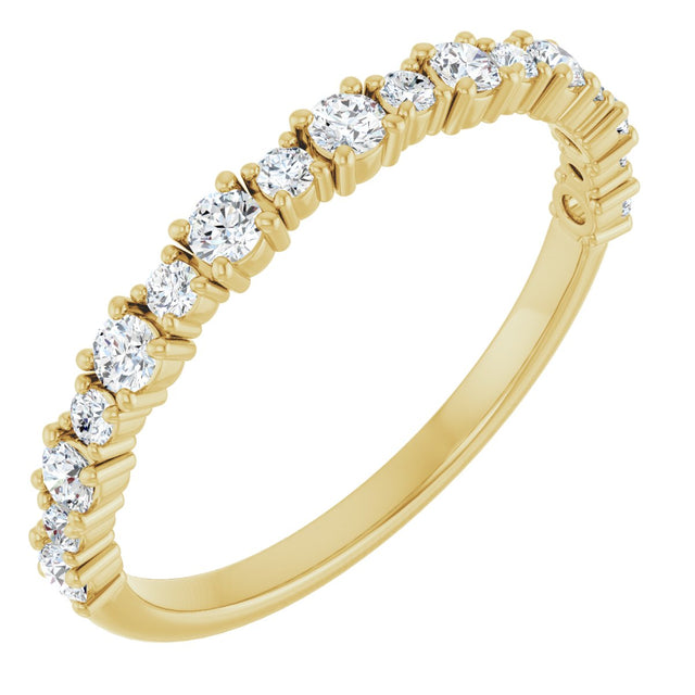 14K Gold Round Lab-Grown Diamond Anniversary Band – 3/8–1 1/4 CTW - Yellow Gold