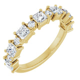 14K Gold Square Natural Diamond Anniversary Band – 1/2–1 1/3 CTW - Yellow Gold