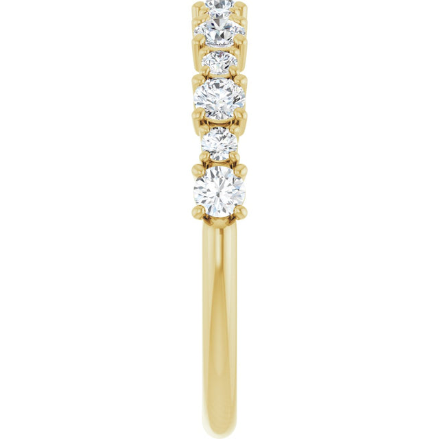 14K Gold Round Lab-Grown Diamond Anniversary Band – 3/8–1 1/4 CTW - Yellow Gold - view 4