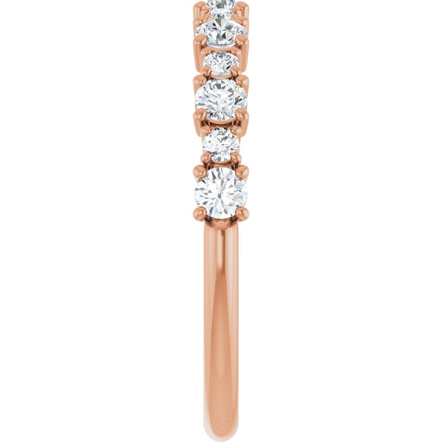 14K Gold Round Lab-Grown Diamond Anniversary Band – 3/8–1 1/4 CTW - Rose Gold - view 4