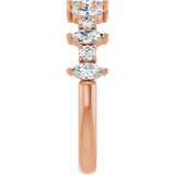 14K Gold Marquise Natural Diamond Anniversary Band – 3/8–5/8 CTW - Rose Gold - view 4