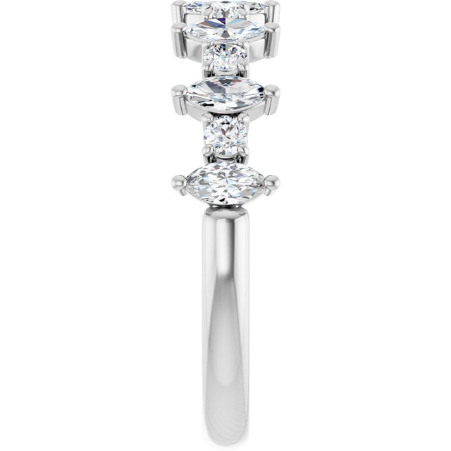 Platinum Marquise Natural Diamond Anniversary Band – 3/8–5/8 CTW - view 4