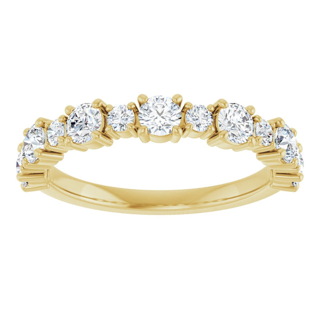 14K Gold Round Lab-Grown Diamond Anniversary Band – 3/8–1 1/4 CTW - Yellow Gold - view 3
