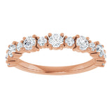 14K Gold Round Lab-Grown Diamond Anniversary Band – 3/8–1 1/4 CTW - Rose Gold - view 3
