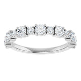 Platinum Round Natural Diamond Anniversary Band – 3/8–3/4 CTW - view 3