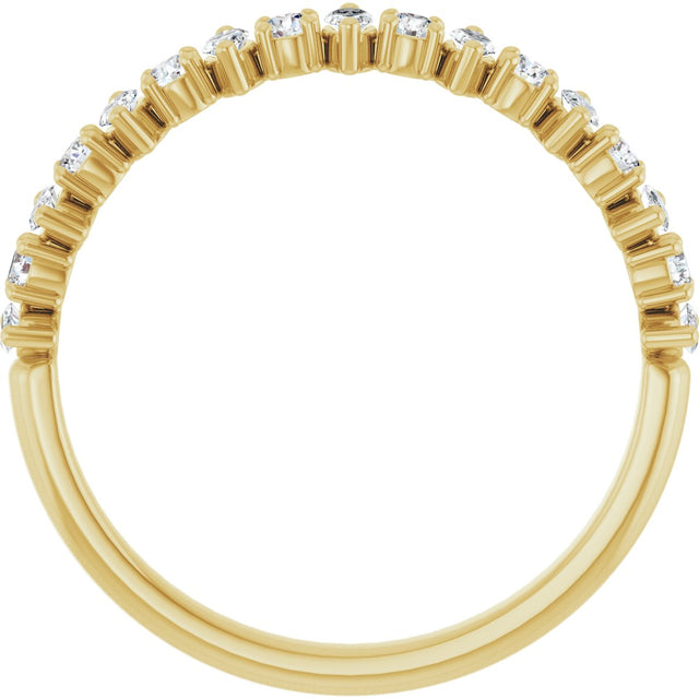 14K Gold Marquise Natural Diamond Anniversary Band – 3/8–5/8 CTW - Yellow Gold - view 2