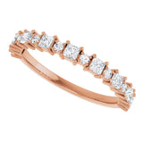 14K Gold Square Natural Diamond Anniversary Band – 1/2–1 1/3 CTW - Rose Gold - view 5