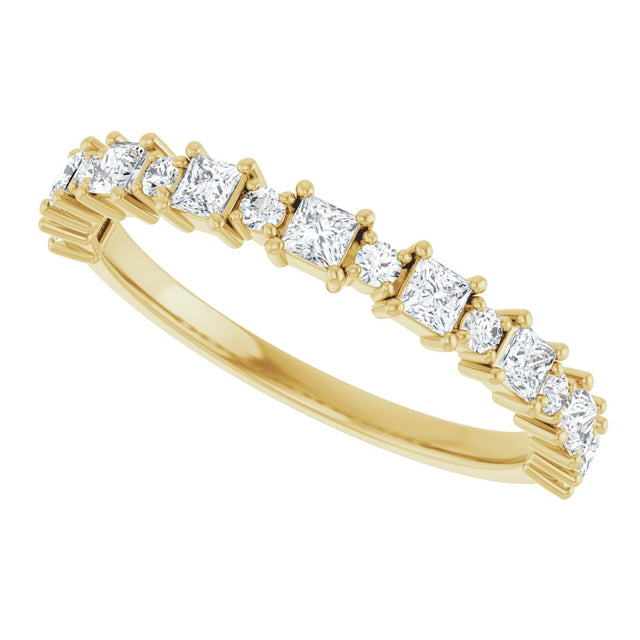 14K Gold Square Natural Diamond Anniversary Band – 1/2–1 1/3 CTW - Yellow Gold - view 5