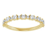 14K Gold Asscher Natural Diamond Anniversary Band – 1/2–1 1/3 CTW - Yellow Gold - view 3
