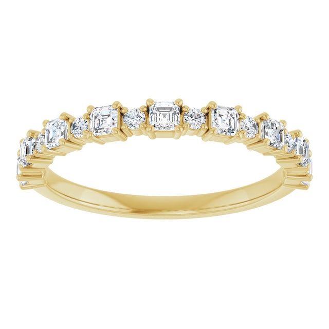 14K Gold Asscher Natural Diamond Anniversary Band – 1/2–1 1/3 CTW - Yellow Gold - view 3