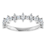 Platinum Marquise Natural Diamond Anniversary Band – 3/8–5/8 CTW - view 3