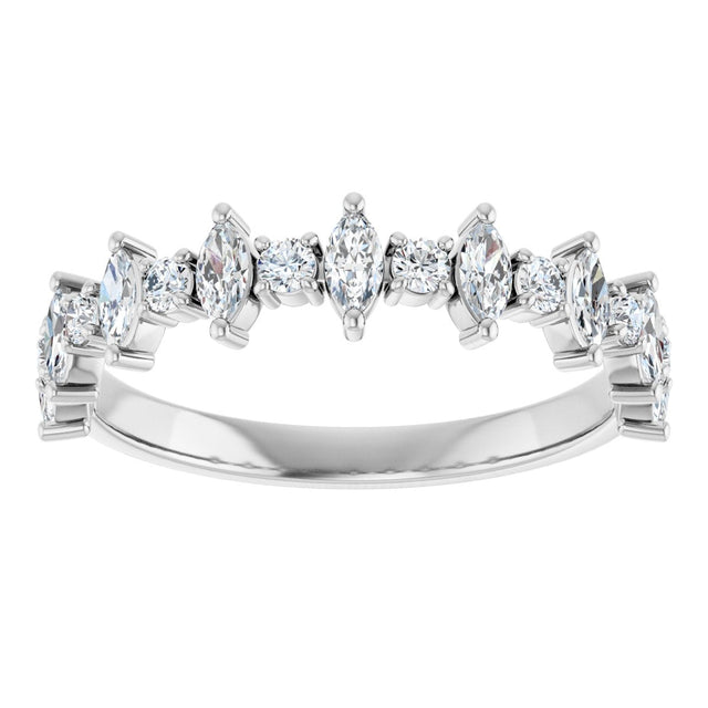 Platinum Marquise Natural Diamond Anniversary Band – 3/8–5/8 CTW - view 3