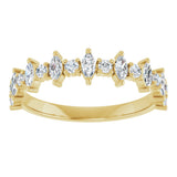 14K Gold Marquise Natural Diamond Anniversary Band – 3/8–5/8 CTW - Yellow Gold - view 3