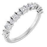 14K Gold Square Natural Diamond Anniversary Band – 1/2–1 1/3 CTW - White Gold
