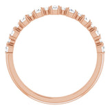 14K Gold Straight Baguette Natural Diamond Anniversary Band – 3/8–7/8 CTW - Rose Gold - view 2