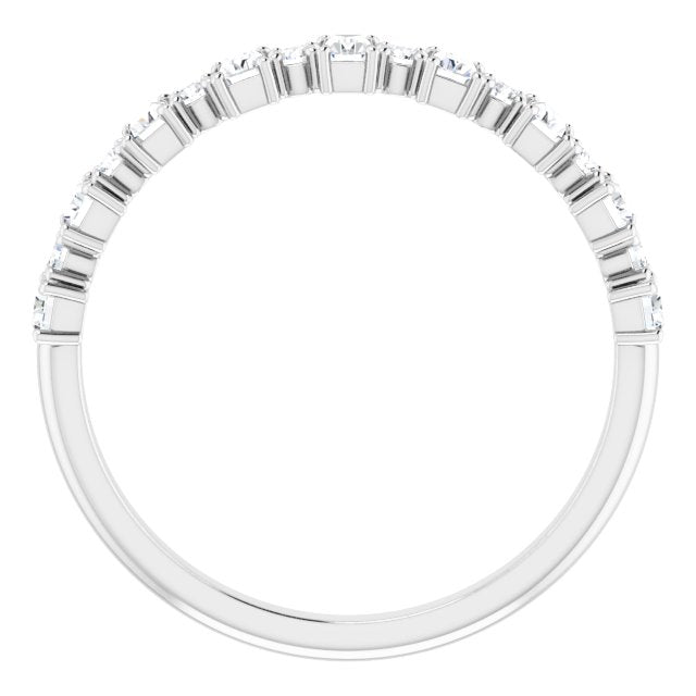 14K Gold Straight Baguette Natural Diamond Anniversary Band – 3/8–7/8 CTW - White Gold - view 2