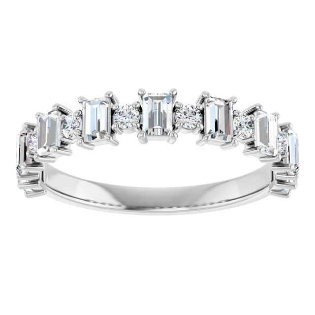 Platinum Straight Baguette Natural Diamond Anniversary Band – 3/8–7/8 CTW - view 3