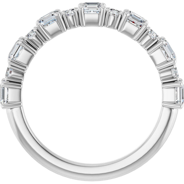 Platinum Asscher Natural Diamond Anniversary Band – 1/2–1 1/3 CTW - view 2