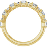 14K Gold Asscher Natural Diamond Anniversary Band – 1/2–1 1/3 CTW - Yellow Gold - view 2