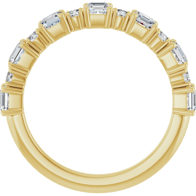 14K Gold Asscher Natural Diamond Anniversary Band – 1/2–1 1/3 CTW - Yellow Gold - view 2