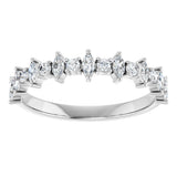Platinum Marquise Natural Diamond Anniversary Band – 3/8–5/8 CTW - view 3