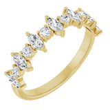 14K Gold Marquise Natural Diamond Anniversary Band – 3/8–5/8 CTW - Yellow Gold