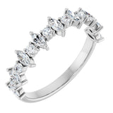 Platinum Marquise Natural Diamond Anniversary Band – 3/8–5/8 CTW
