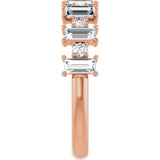 14K Gold Straight Baguette Natural Diamond Anniversary Band – 3/8–7/8 CTW - Rose Gold - view 4