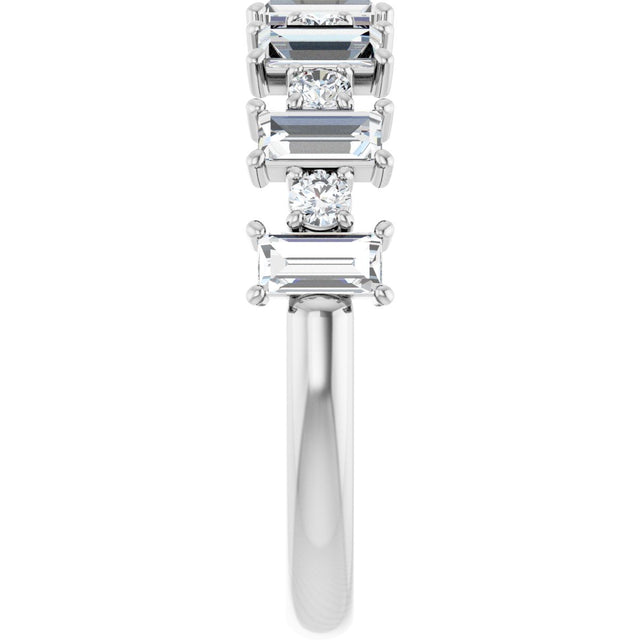 Platinum Straight Baguette Natural Diamond Anniversary Band – 3/8–7/8 CTW - view 4