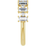 14K Gold Straight Baguette Natural Diamond Anniversary Band – 3/8–7/8 CTW - Yellow Gold - view 4