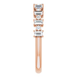 14K Gold Straight Baguette Natural Diamond Anniversary Band – 3/8–7/8 CTW - Rose Gold - view 4