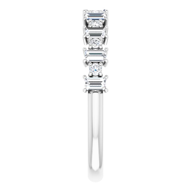 Platinum Straight Baguette Natural Diamond Anniversary Band – 3/8–7/8 CTW - view 4