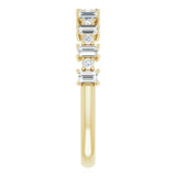 14K Gold Straight Baguette Natural Diamond Anniversary Band – 3/8–7/8 CTW - Yellow Gold - view 4