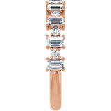 14K Gold Straight Baguette Natural Diamond Anniversary Band – 3/8–7/8 CTW - Rose Gold - view 4
