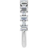 14K Gold Straight Baguette Natural Diamond Anniversary Band – 3/8–7/8 CTW - White Gold - view 4