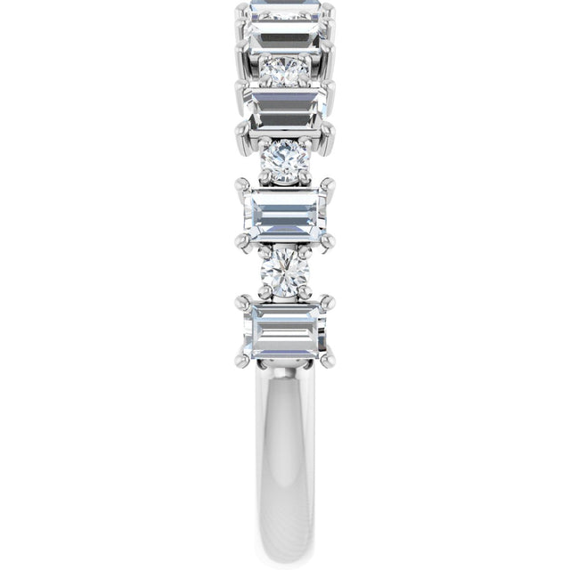 Platinum Straight Baguette Natural Diamond Anniversary Band – 3/8–7/8 CTW - view 4